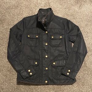 J. Crew Black Field Jacket with Gold Accents